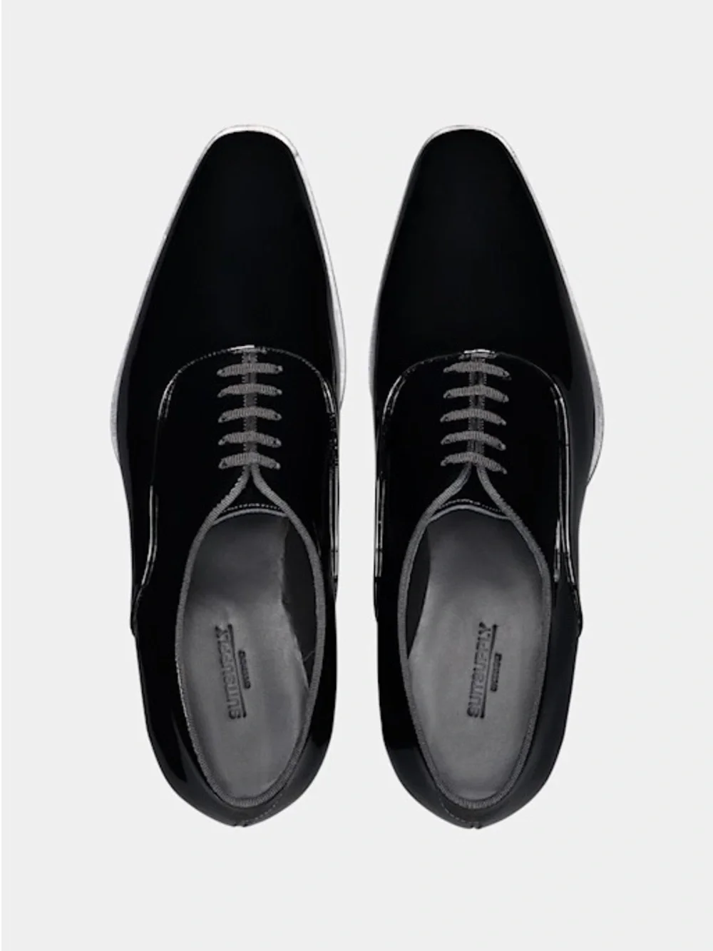 Suitsupply Glossy Black Patent Oxford Dress Shoes